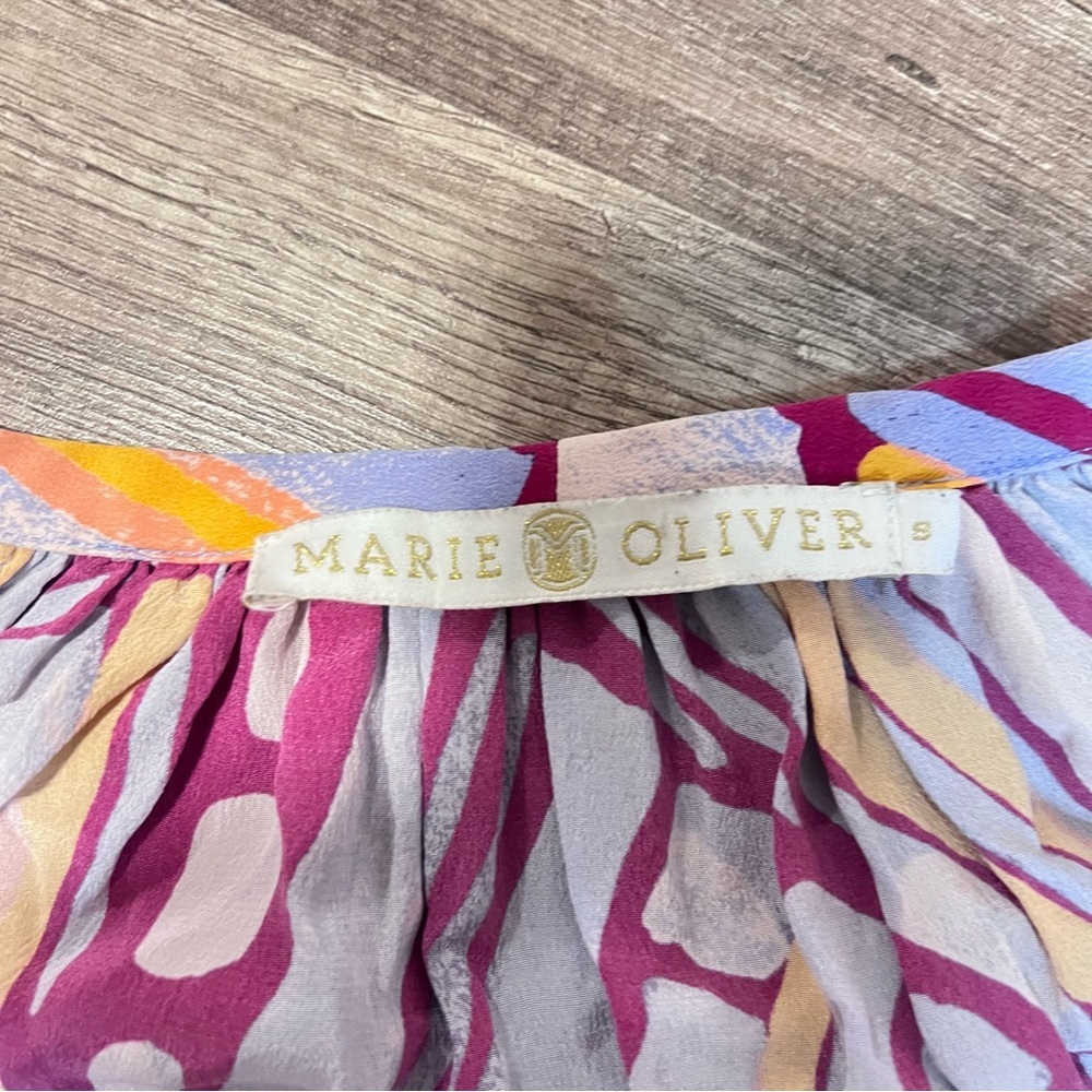 Marieβ Oliver EUC 100% Silk Long Sleeve Blouse Size S - Picture 5 of 8